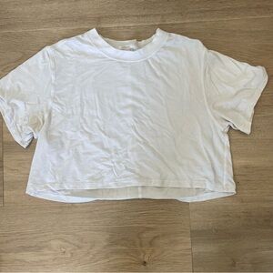 White cropped lululemon all yours tee